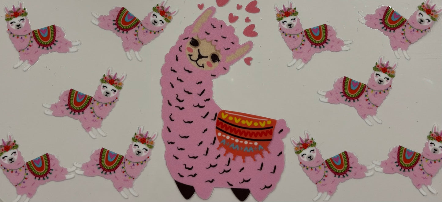 Pink Llama Printed Drinking Cup