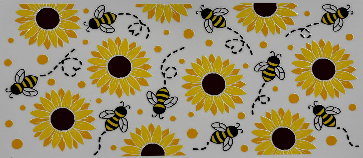 Sunflowers & Bees Printed Drinking Cup