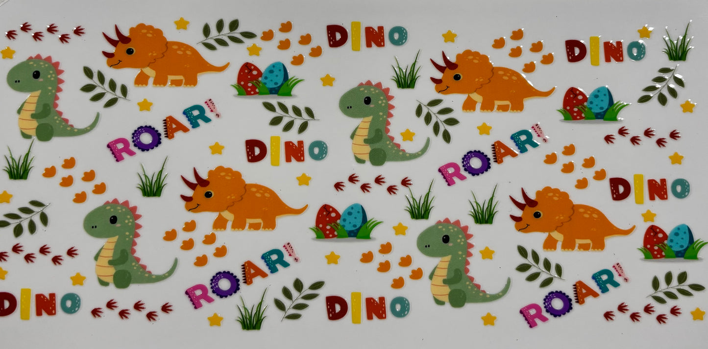 Mini Dinosaurs Orange & Green Printed Drinking Cup