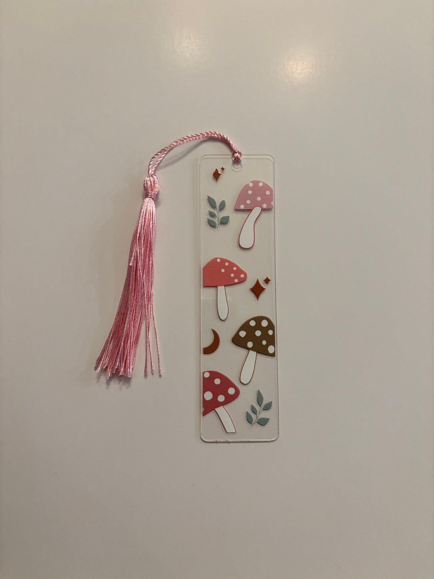 Acrylic Bookmark with Tassel - Toadstools