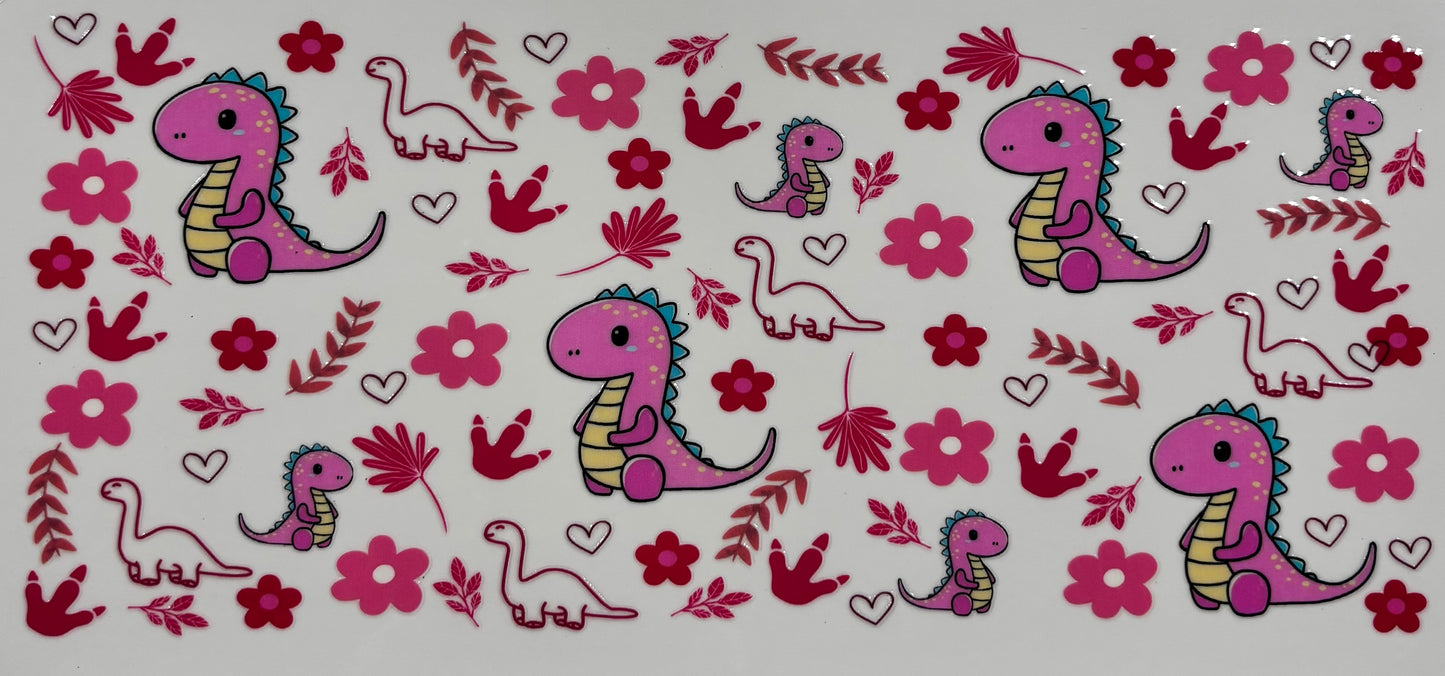 Mini Dinosaurs Pink Printed Drinking Cup