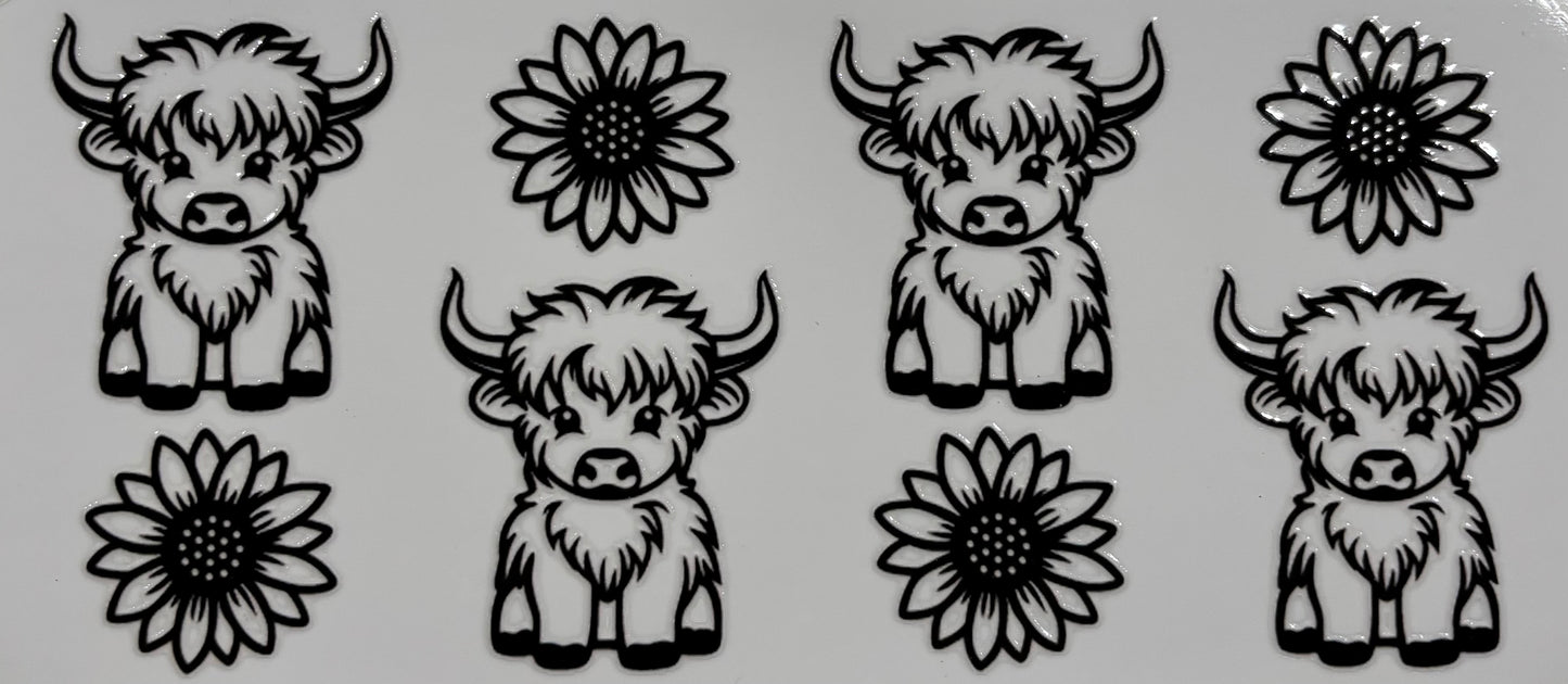 Highland Cows and Sunflowers Printed Drinking Cup