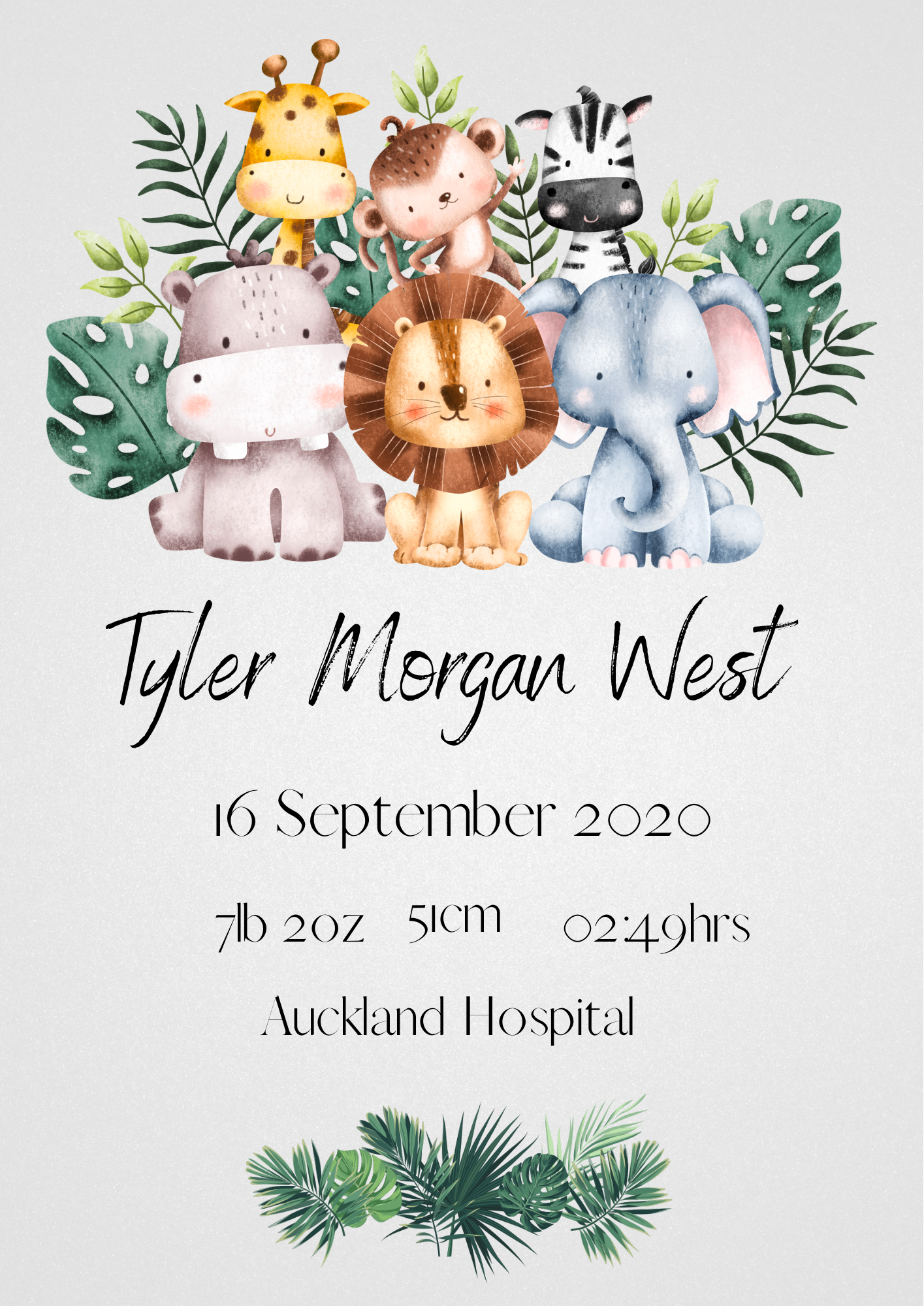 Personalised Birth Poster with Image