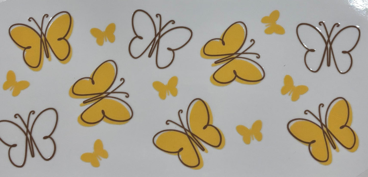 Yellow Butterflies Printed Drinking Cup