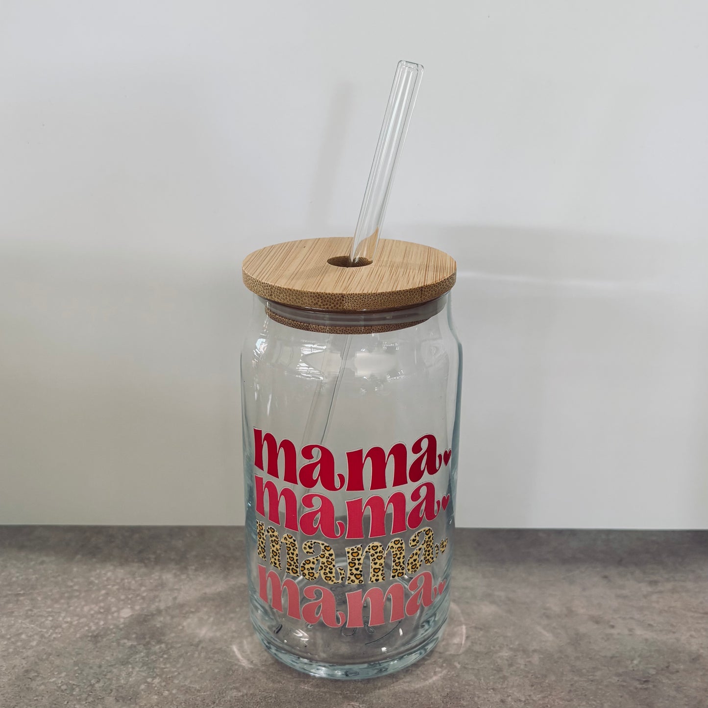 16oz Drinking Glass - Mama. Mama. Mama. Mama.