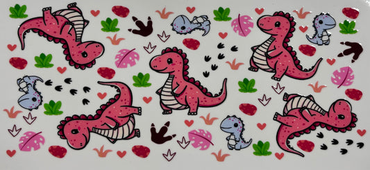 Mini Dinosaurs Pink & Blue Printed Drinking Cup