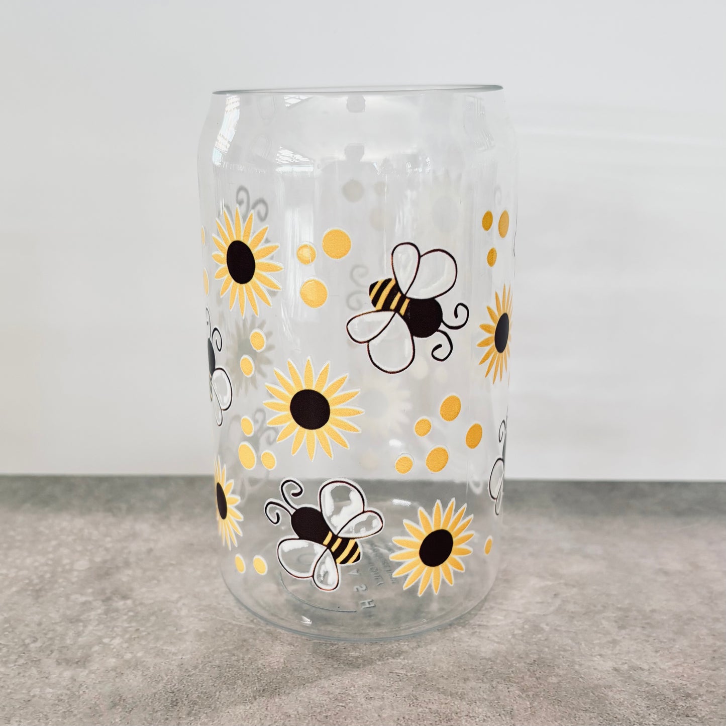 16oz Plastic Drinking Glass - Sunflowers & Bees