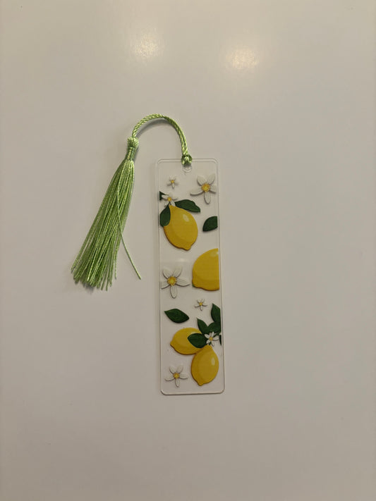 Acrylic Bookmark with Tassel - Lemons