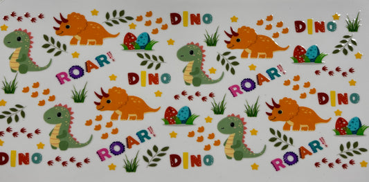 Mini Dinosaurs Orange & Green Printed Drinking Cup