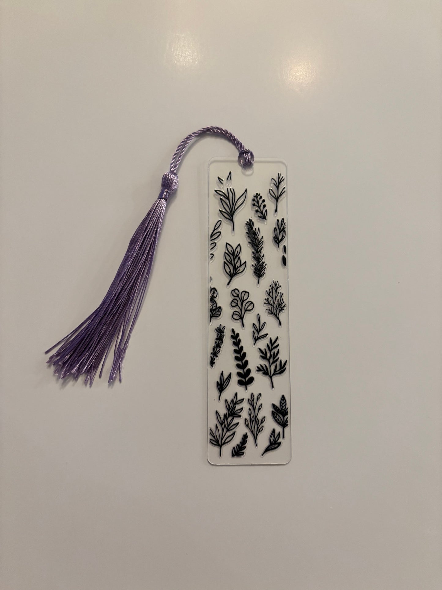 Acrylic Bookmark with Tassel - Foliage
