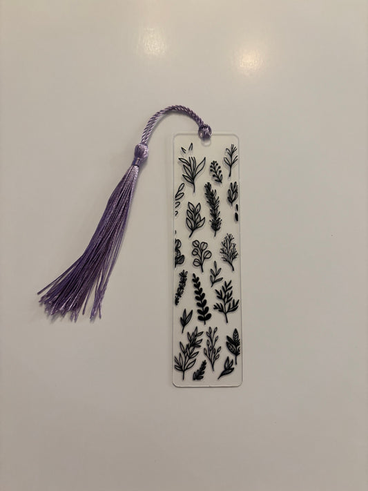 Acrylic Bookmark with Tassel - Foliage