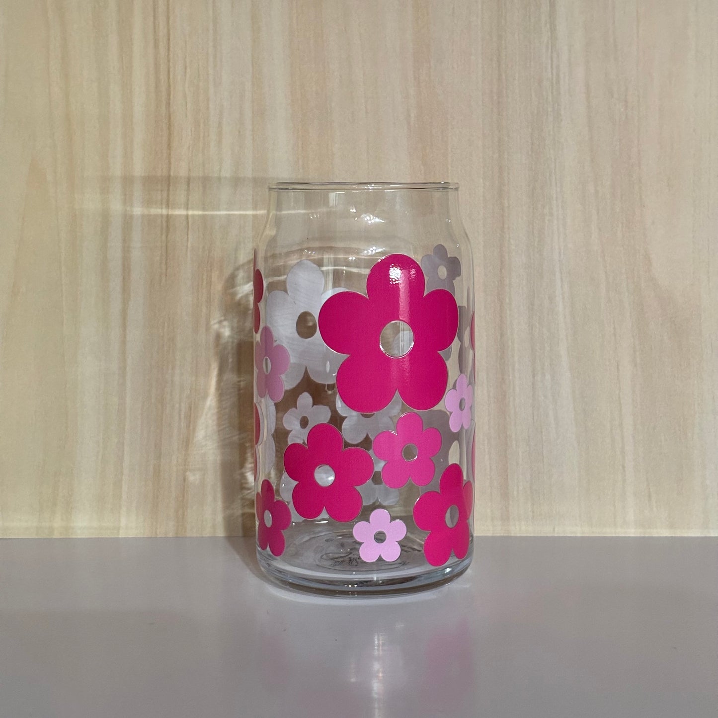 Pink Flowers Printed Drinking Cup