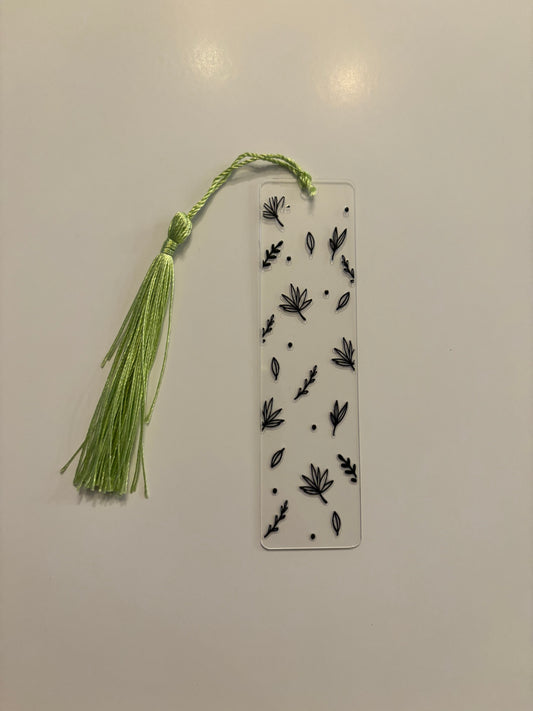 Acrylic Bookmark with Tassel - Small Foliage