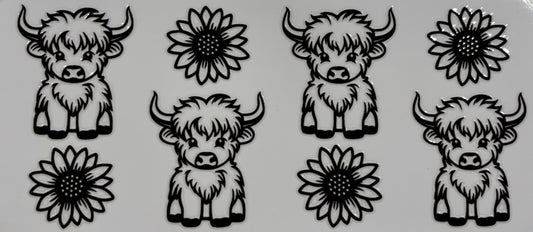 Highland Cows and Sunflowers Printed Drinking Cup