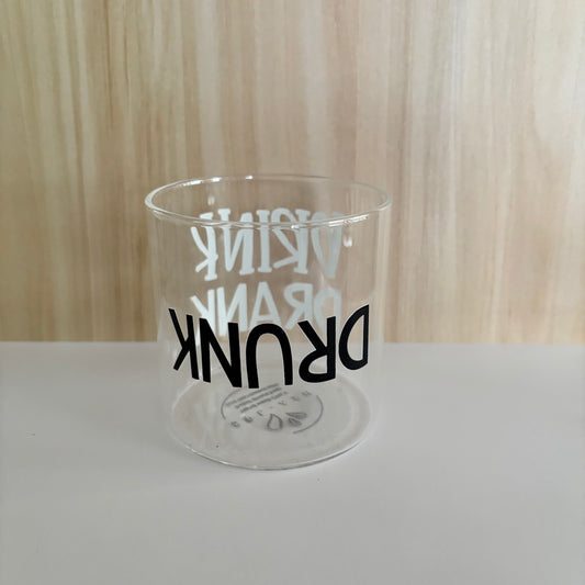 400ml Drinking Glass - DRINK, DRANK... DRUNK