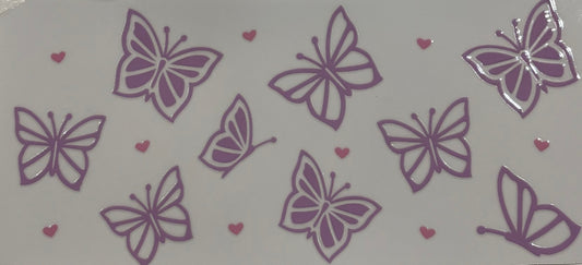 Purple Butterfly Printed Drinking Cup