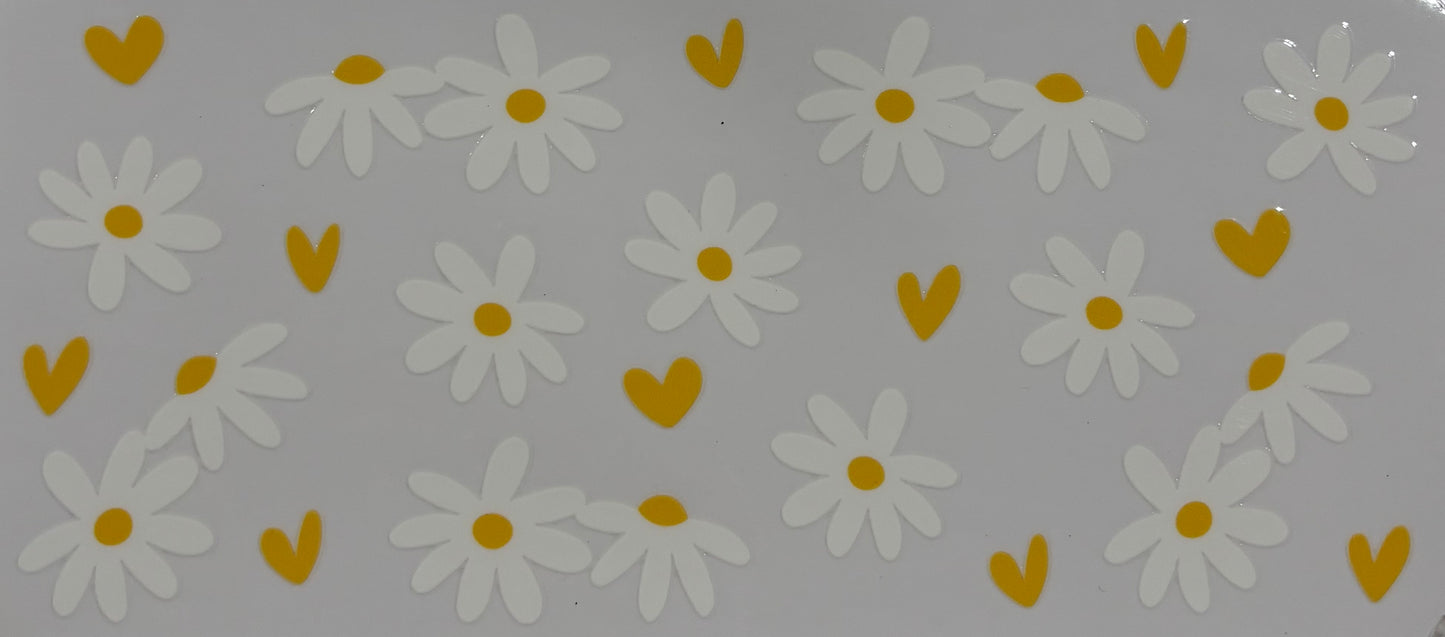 Daisies & Hearts Printed Drinking Cup