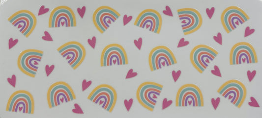 Rainbow Hearts Printed Drinking Cup