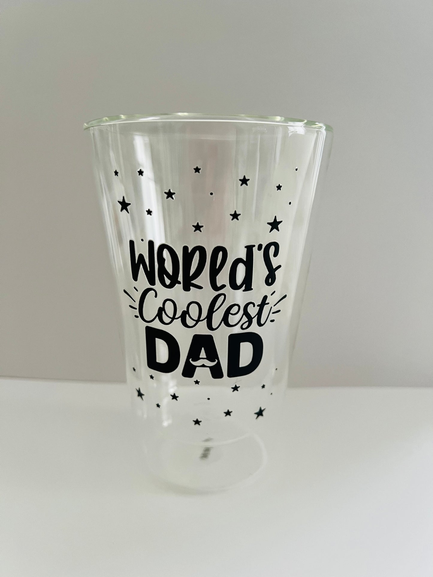 400ml Double Walled Drinking Glass - World’s Coolest Dad