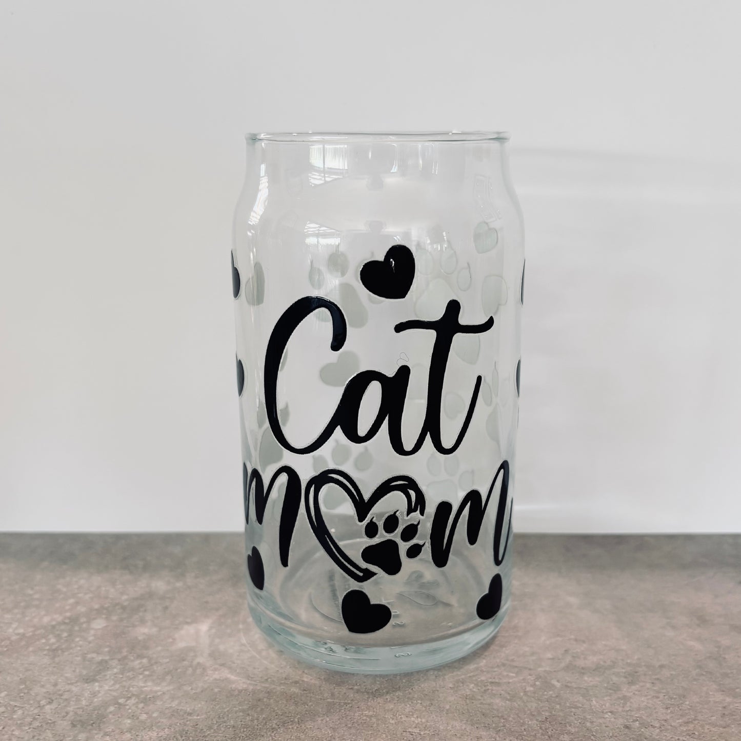 16oz Drinking Glass - Cat Mum
