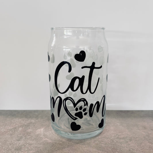 16oz Drinking Glass - Cat Mum
