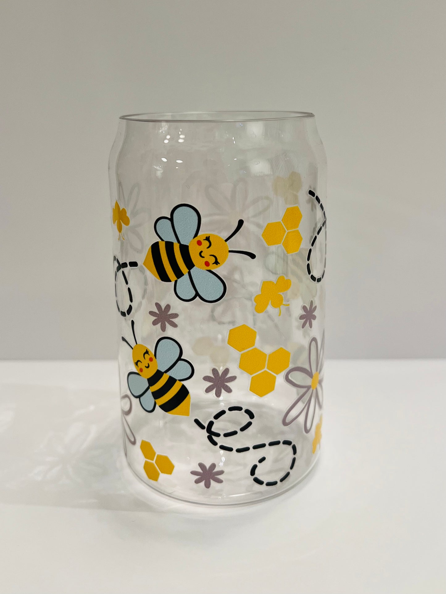 16oz Plastic Drinking Cup - Daisies and Bumble Bees