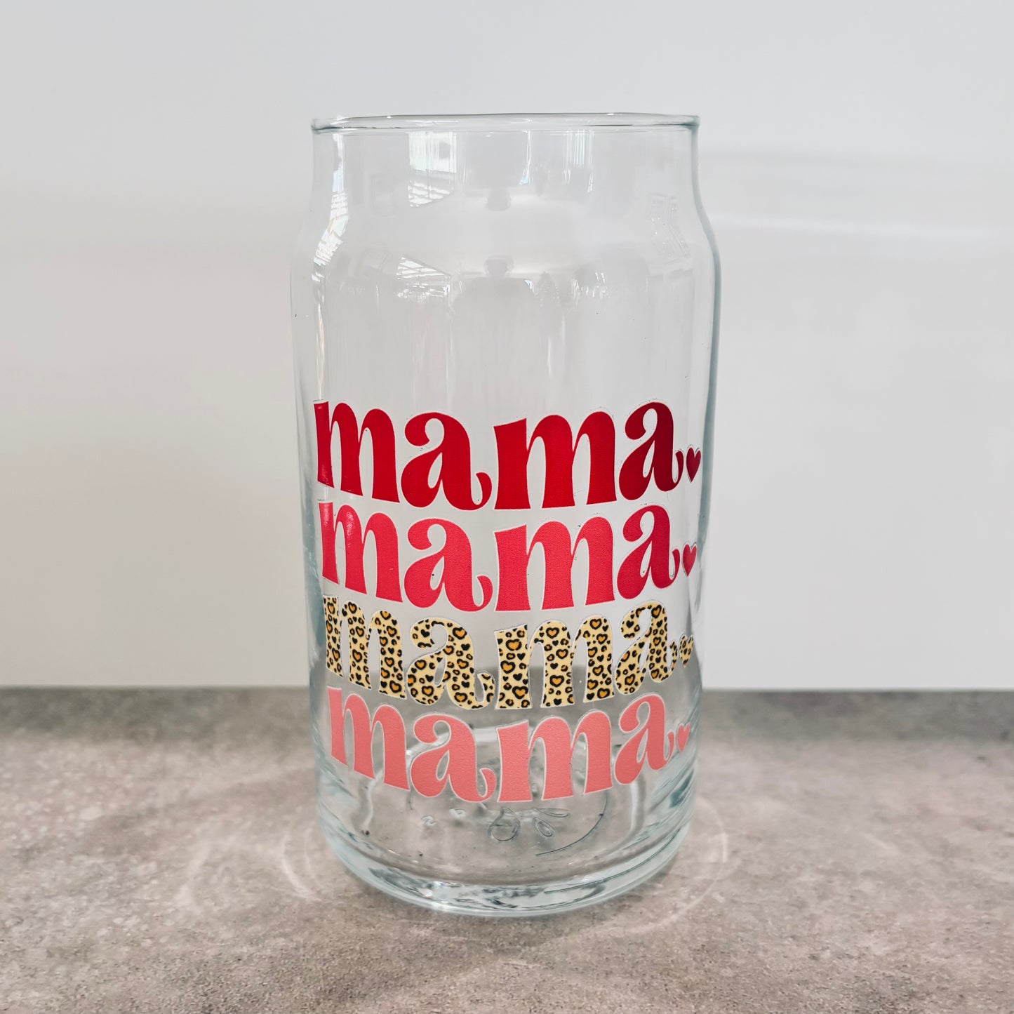16oz Drinking Glass - Mama. Mama. Mama. Mama.