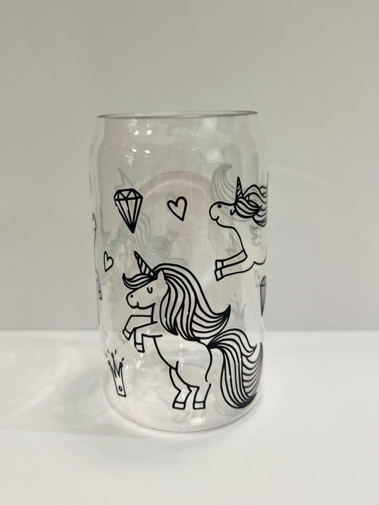 16oz Plastic Drinking Cup - Unicorn Magic Print