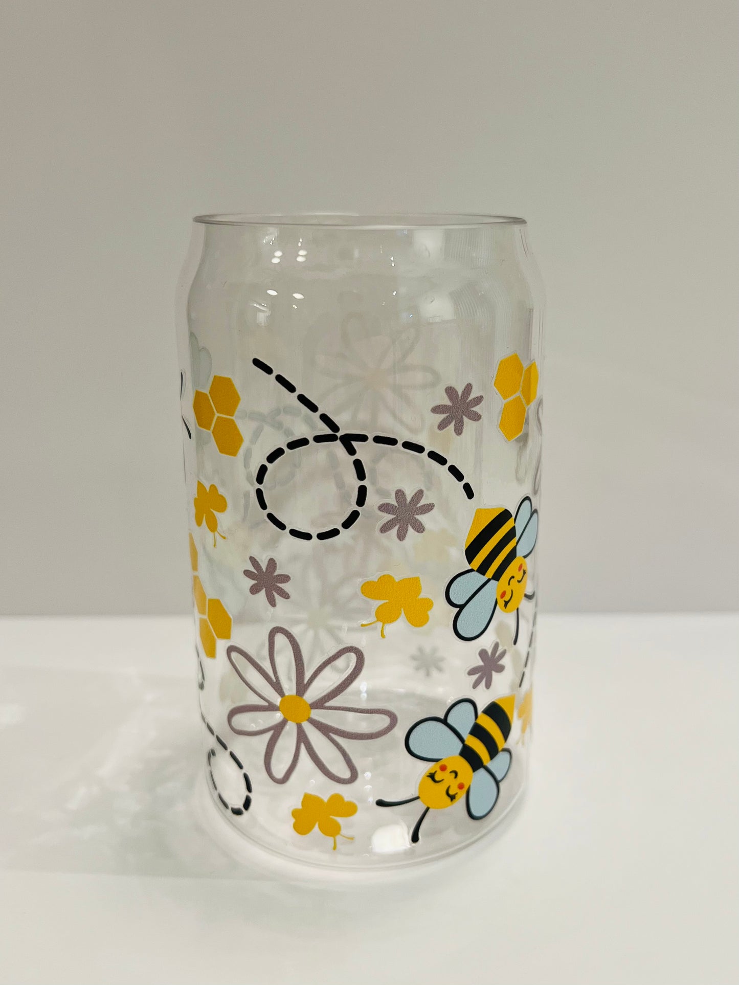 16oz Plastic Drinking Cup - Daisies and Bumble Bees