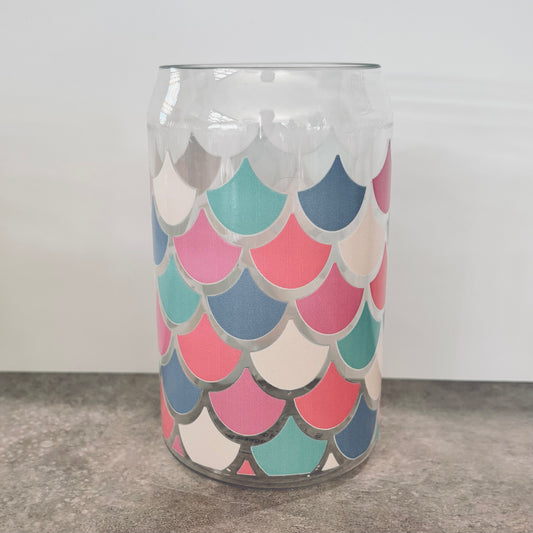 16oz Plastic Drinking Glass - Mermaid Scales