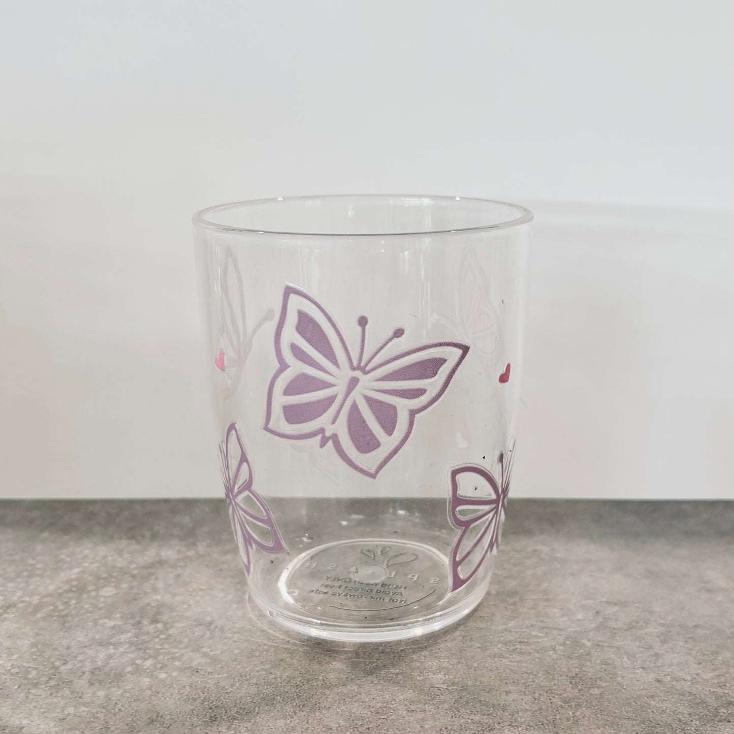 400ml Plastic Drinking Cup - Purple Butterflies